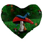 Magic Mushroom Large 19  Premium Heart Shape Cushion