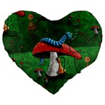 Magic Mushroom Large 19  Premium Flano Heart Shape Cushion