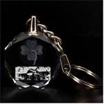 Magic Mushroom Clover 3D Engraving Circle Key Chain