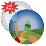 Yellow Brick Road 3  Button (100 pack)