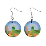 Yellow Brick Road 1  Button Earrings