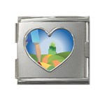 Yellow Brick Road Mega Link Heart Italian Charm (18mm)