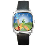 Yellow Brick Road Square Metal Watch