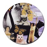 Cute Cat Collage 4 Round Mousepad