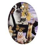 Cute Cat Collage 4 Ornament (Oval)