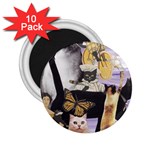 Cute Cat Collage 4 Med 2.25  Magnet (10 pack)