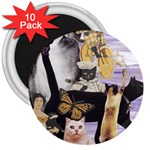 Cute Cat Collage 4 3  Magnet (10 pack)