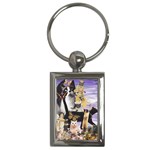 Cute Cat Collage 4 Key Chain (Rectangle)