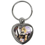 Cute Cat Collage 4 Key Chain (Heart)