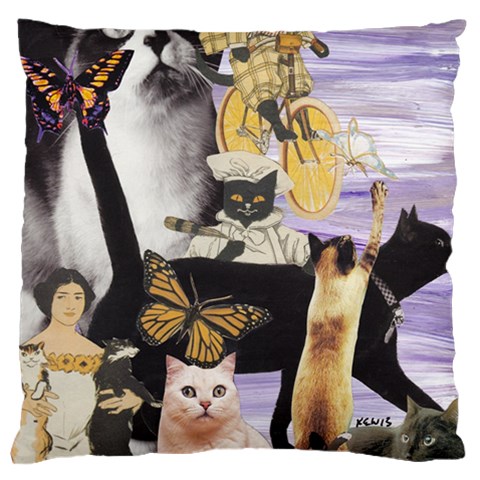 Cute Cat Collage 4 Standard Flano Cushion Case (One Side) from ArtsNow.com Front