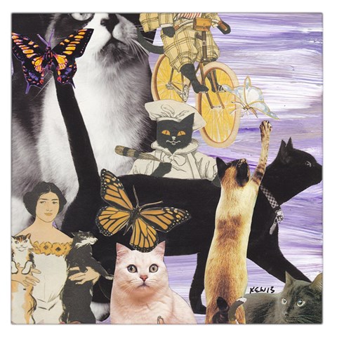 Cute Cat Collage 4 Med Large Satin Scarf (Square) from ArtsNow.com Front