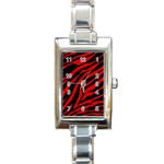 red  zebra  Rectangle Italian Charm Watch