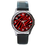 red  zebra  Round Metal Watch