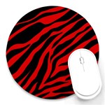 red  zebra  Round Mousepad