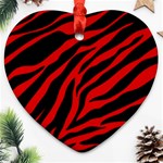 red  zebra  Ornament (Heart)