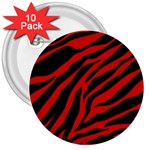 red  zebra  3  Button (10 pack)