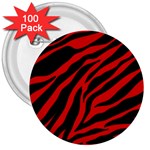 red  zebra  3  Button (100 pack)