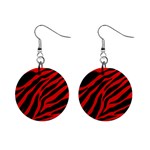 red  zebra  1  Button Earrings