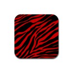 red  zebra  Rubber Coaster (Square)