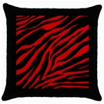 red  zebra  Throw Pillow Case (Black)