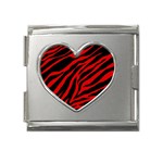 red  zebra  Mega Link Heart Italian Charm (18mm)