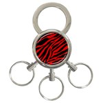 red  zebra  3-Ring Key Chain