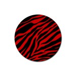 red  zebra  Rubber Coaster (Round)