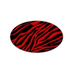 red  zebra  Sticker Oval (10 pack)