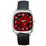 red  zebra  Square Metal Watch