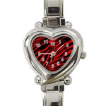 red  zebra  Heart Italian Charm Watch