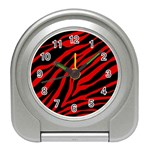 red  zebra  Travel Alarm Clock