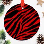 red  zebra  Round Ornament (Two Sides)