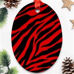 red  zebra  Oval Ornament (Two Sides)