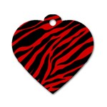 red  zebra  Dog Tag Heart (One Side)