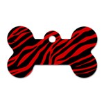 red  zebra  Dog Tag Bone (Two Sides)