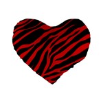 red  zebra  Standard 16  Premium Heart Shape Cushion 