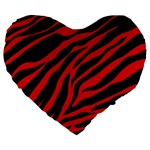 red  zebra  Large 19  Premium Heart Shape Cushion