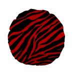 red  zebra  Standard 15  Premium Flano Round Cushion 