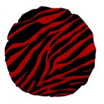 red  zebra  Large 18  Premium Flano Round Cushion 