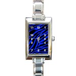 blue zebra Rectangle Italian Charm Watch