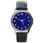 blue zebra Round Metal Watch