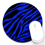 blue zebra Round Mousepad