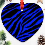 blue zebra Ornament (Heart)