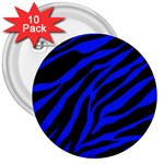 blue zebra 3  Button (10 pack)