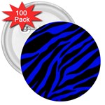 blue zebra 3  Button (100 pack)