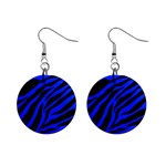 blue zebra 1  Button Earrings