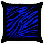 blue zebra Throw Pillow Case (Black)