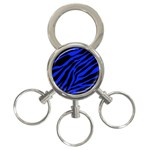 blue zebra 3-Ring Key Chain