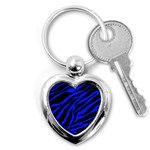 blue zebra Key Chain (Heart)