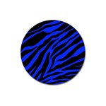 blue zebra Magnet 3  (Round)